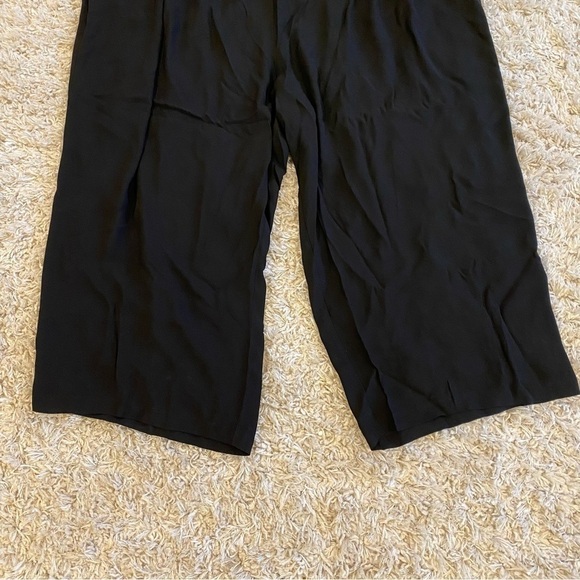 Eileen Fisher Womens Georgette Crepe Crop Pants Wide Leg Black 100% Silk Plus 3X - Picture 3 of 9